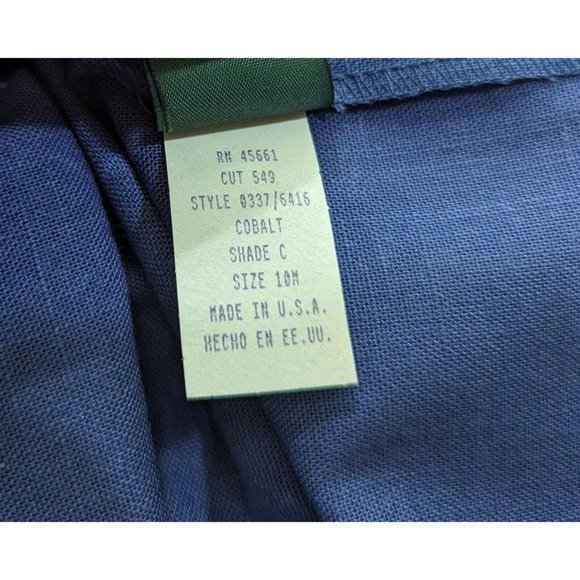 Vintage 90s Jumper Dress Blue Midi Length Button Front Misses Size 10 New - Picture 6 of 8